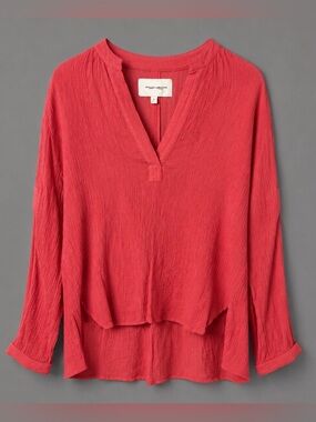 BROCHU WALKER Womens S Anglia Popover Tunic Top Blouse Shirt in Coral